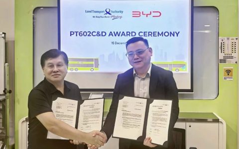 比亚迪再获新加坡210台电动大巴订单