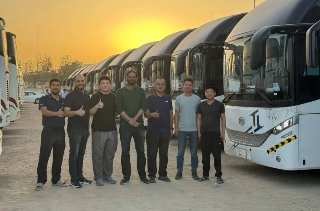 批量出海!中国客车组团出口沙特,全系标配玉柴机器