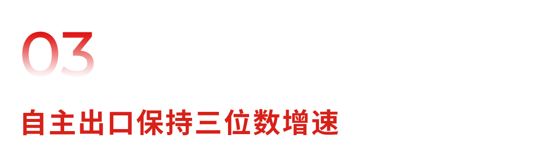03 自主出口保持三位数增速
