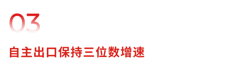 03 自主出口保持三位数增速